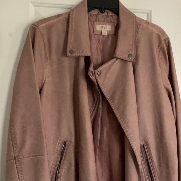 Pink Faux Leather Jacket NWT - Picture 5 of 6